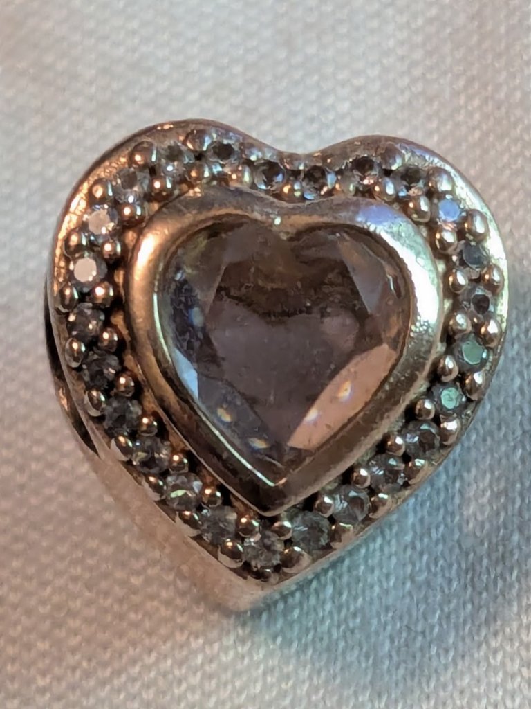 Pandora Rose Sparkling Love Heart Charm, 14k Rose Gold Plated (Retired)